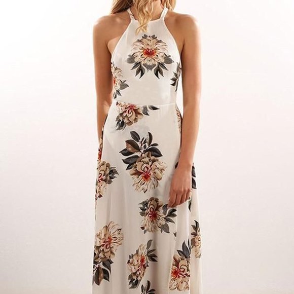 Dresses & Skirts - Floral Halter Maxi Dress